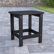 Flash Furniture Charlestown All-Weather Poly Resin Wood Adirondack Side Table in Black JJ-T14001-BLK-GG